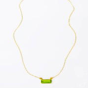 Peridot Bar Necklace : August Birthstone : Adira Series