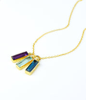 Vertical Birthstone Bar Necklace for Mom : Adira Series