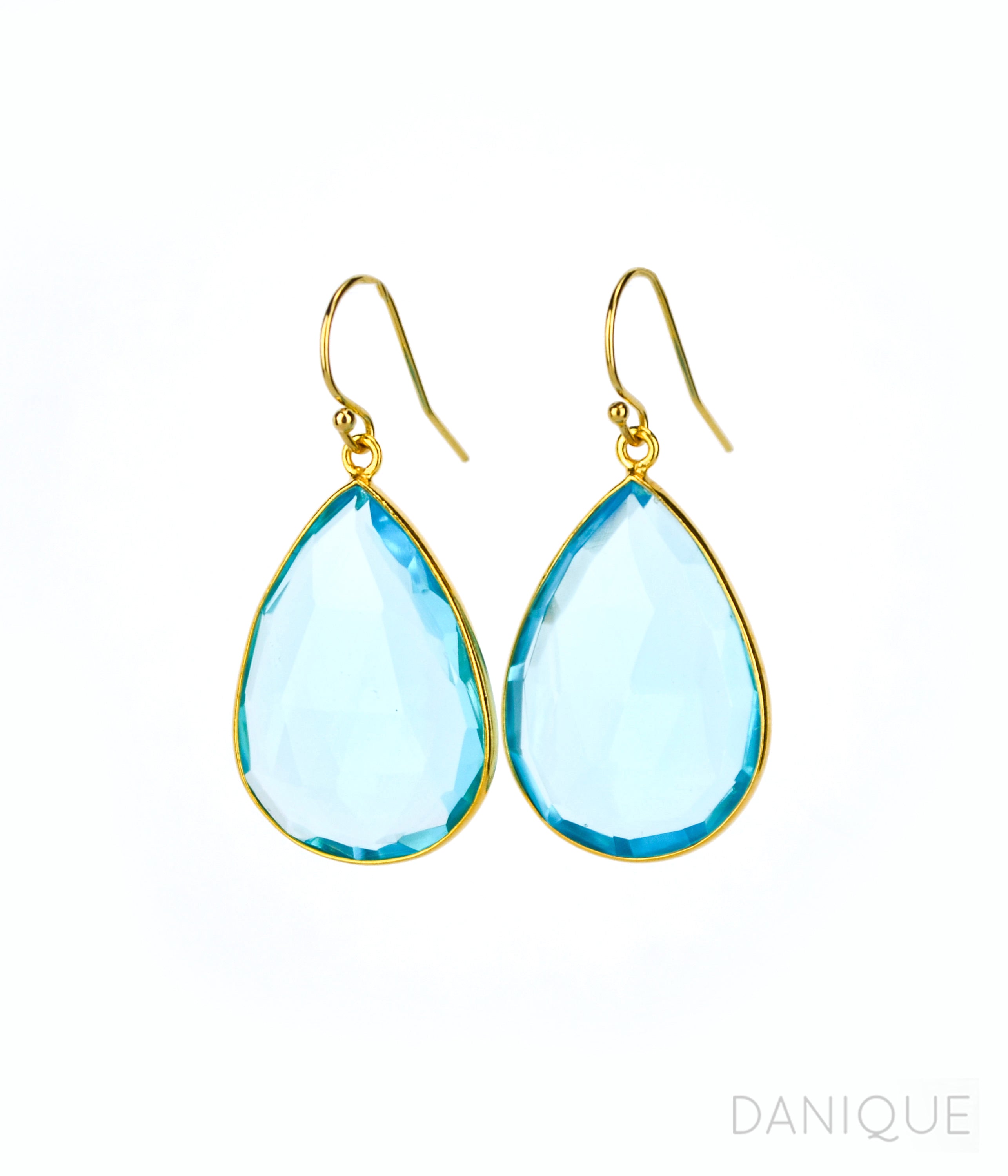 Blue Topaz Earrings : December Birthstone