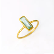 Tiny Sky Blue Topaz Bar Ring : December Birthstone