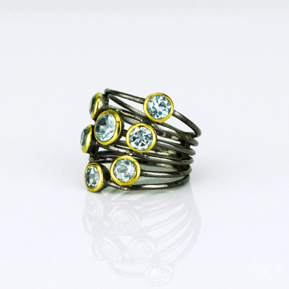 Sartor Hamann Signature Blue Topaz Mixable Birthstone Rings in 4 Styles  RLTP0432 - Sartor Hamann Jewelers