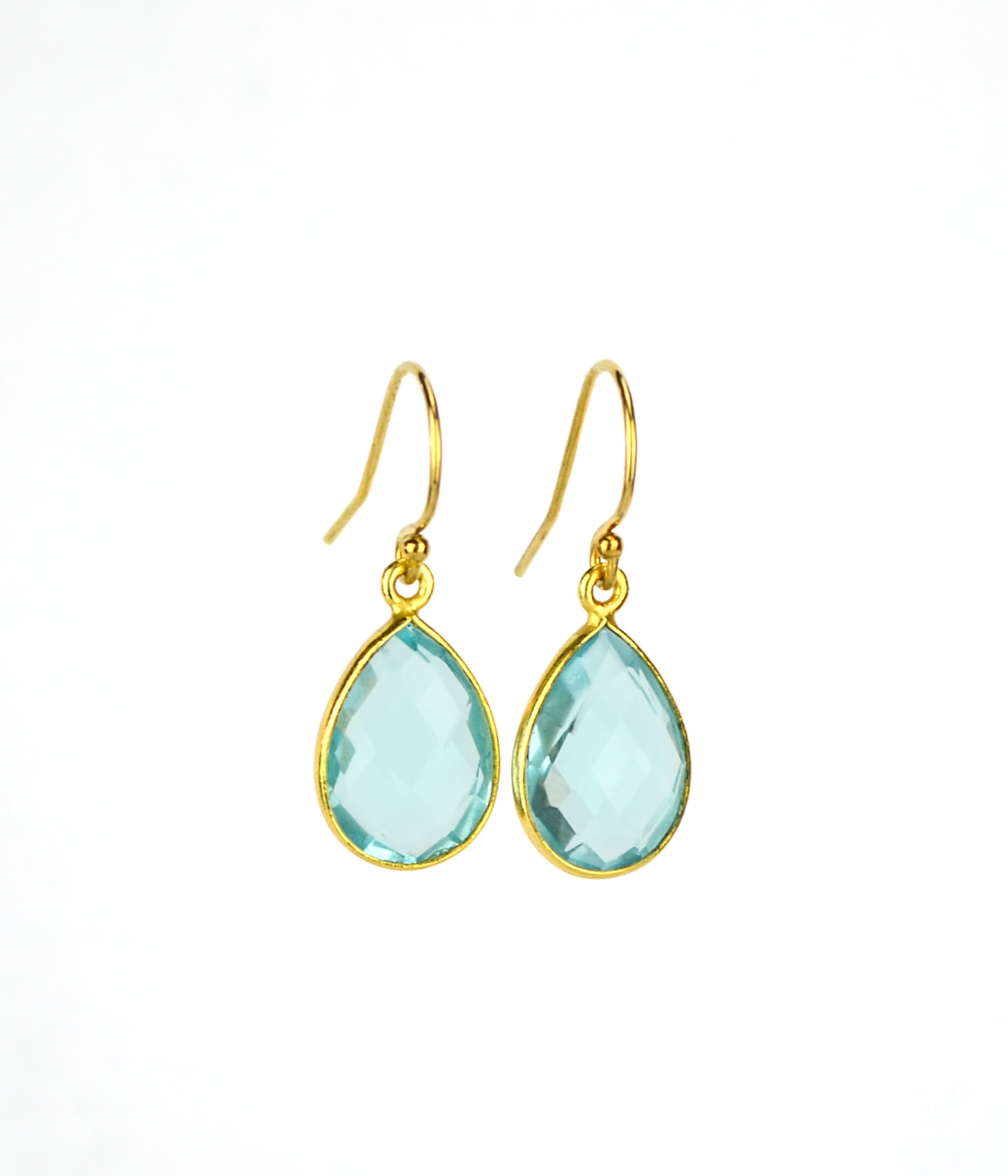 Blue Topaz Earrings : December Birthstone