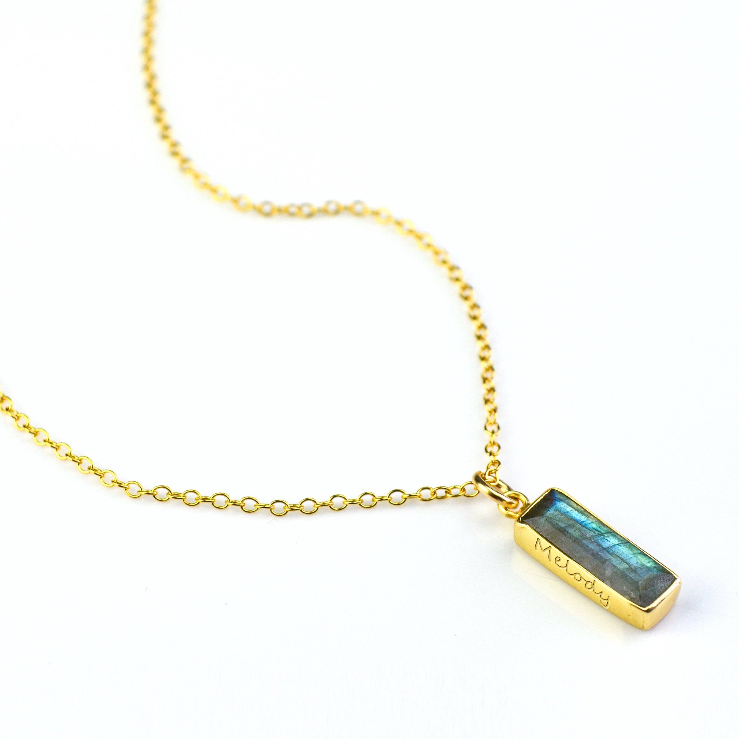 Labradorite Vertical Bar Necklace : Adira Series