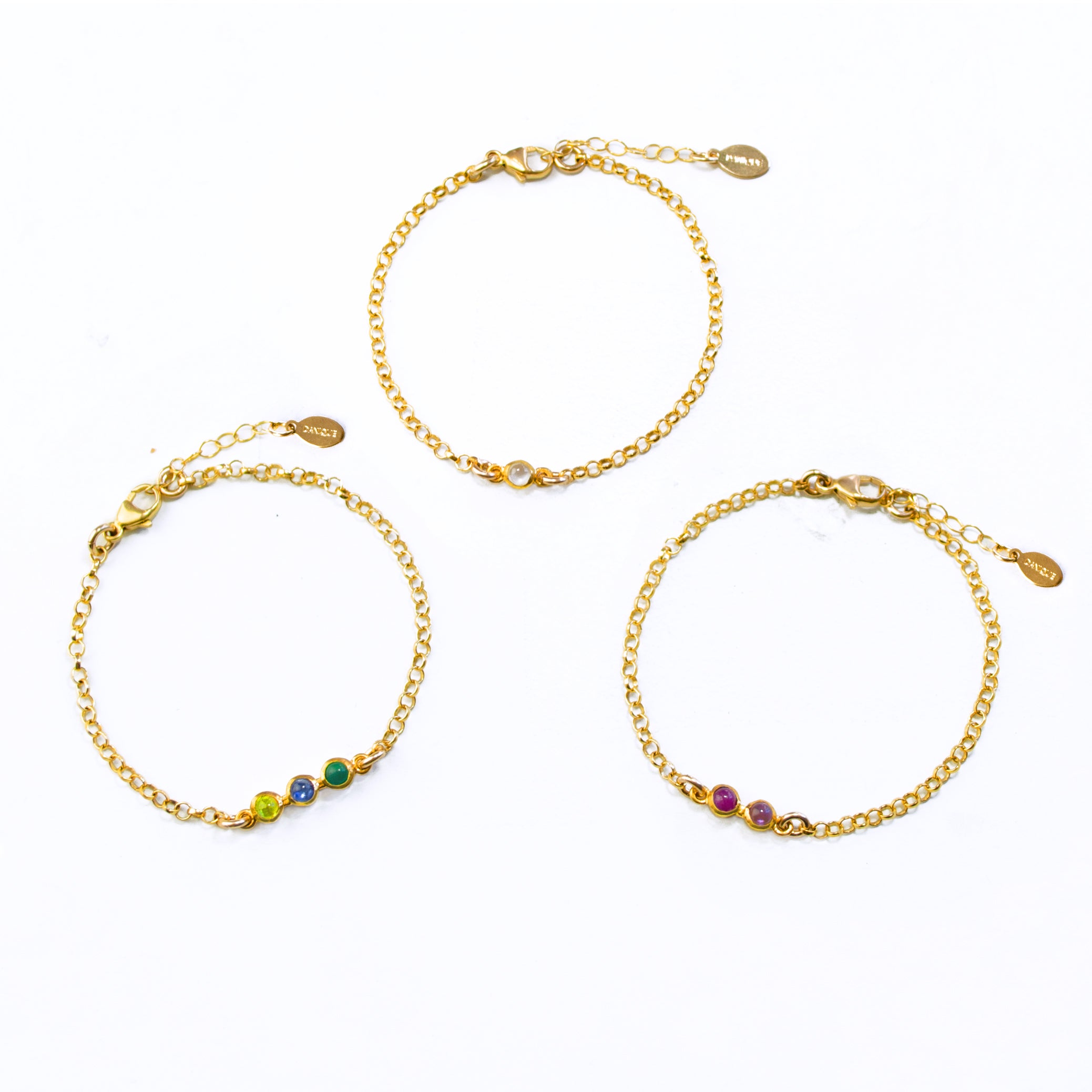 Tiny Cabochon Birthstone Bar Bracelet : Available in All Birthstones