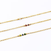 Tiny Cabochon Birthstone Bar Bracelet : Available in All Birthstones