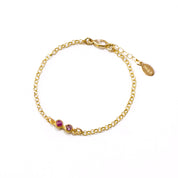 Tiny Cabochon Birthstone Bar Bracelet : Available in All Birthstones