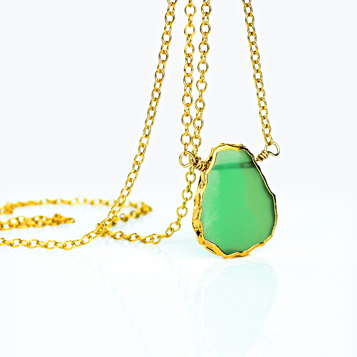 Natural Gemstone Slice Connector Necklace