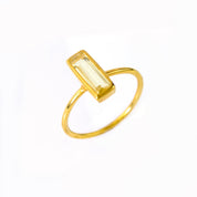 Tiny Citrine Bar Ring: November Birthstone