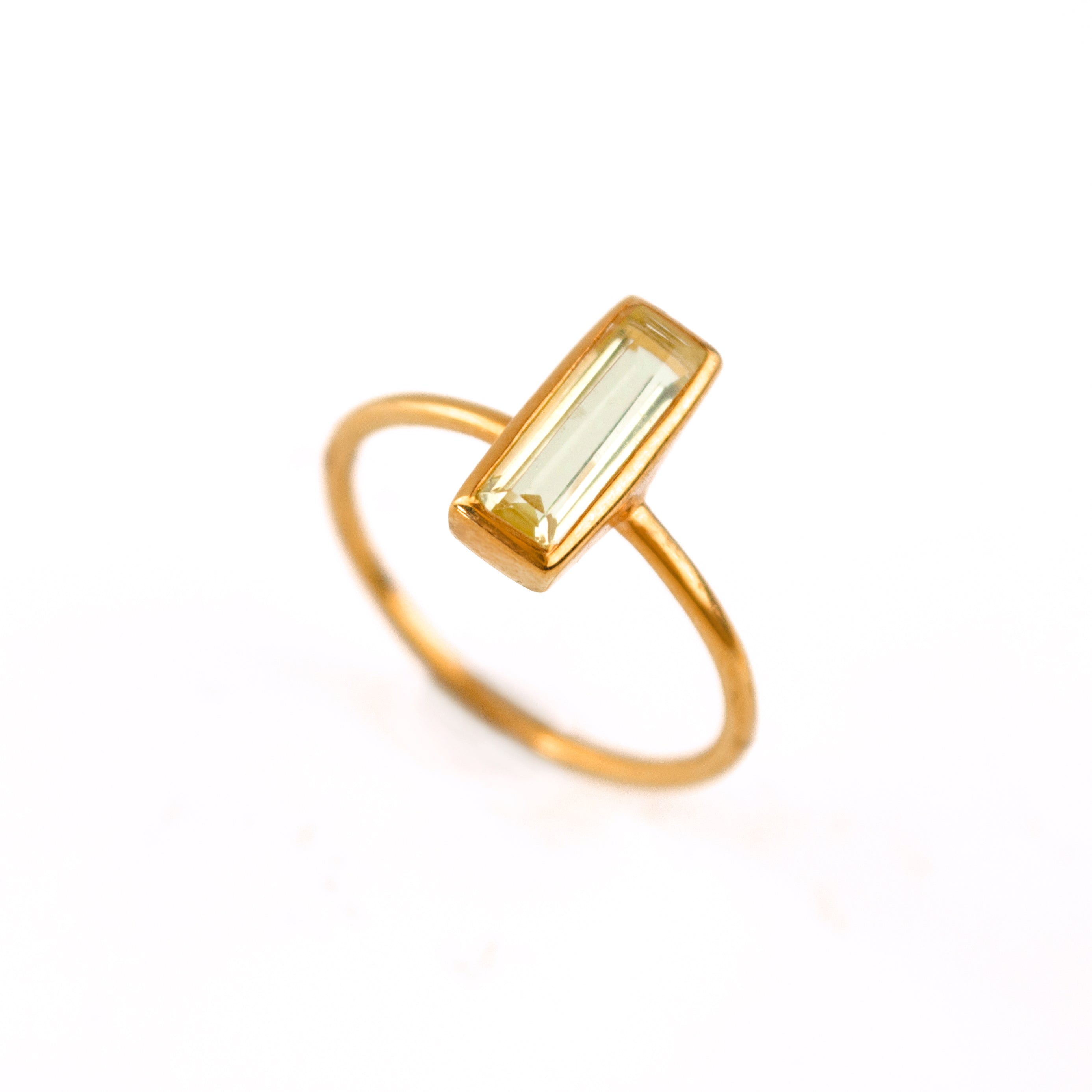 Tiny Citrine Bar Ring: November Birthstone