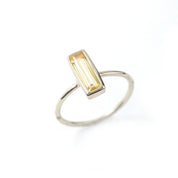 Tiny Citrine Bar Ring: November Birthstone