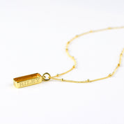 Citrine Vertical Bar Necklace : November Birthstone : Adira Series