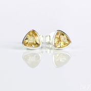 Small Citrine Triangle Studs, Everyday Earrings