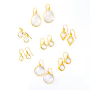 Clear quartz Earrings : April Birthstone