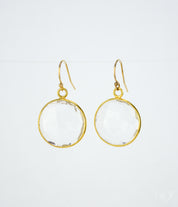 Clear quartz Earrings : April Birthstone