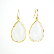 Clear quartz Earrings : April Birthstone