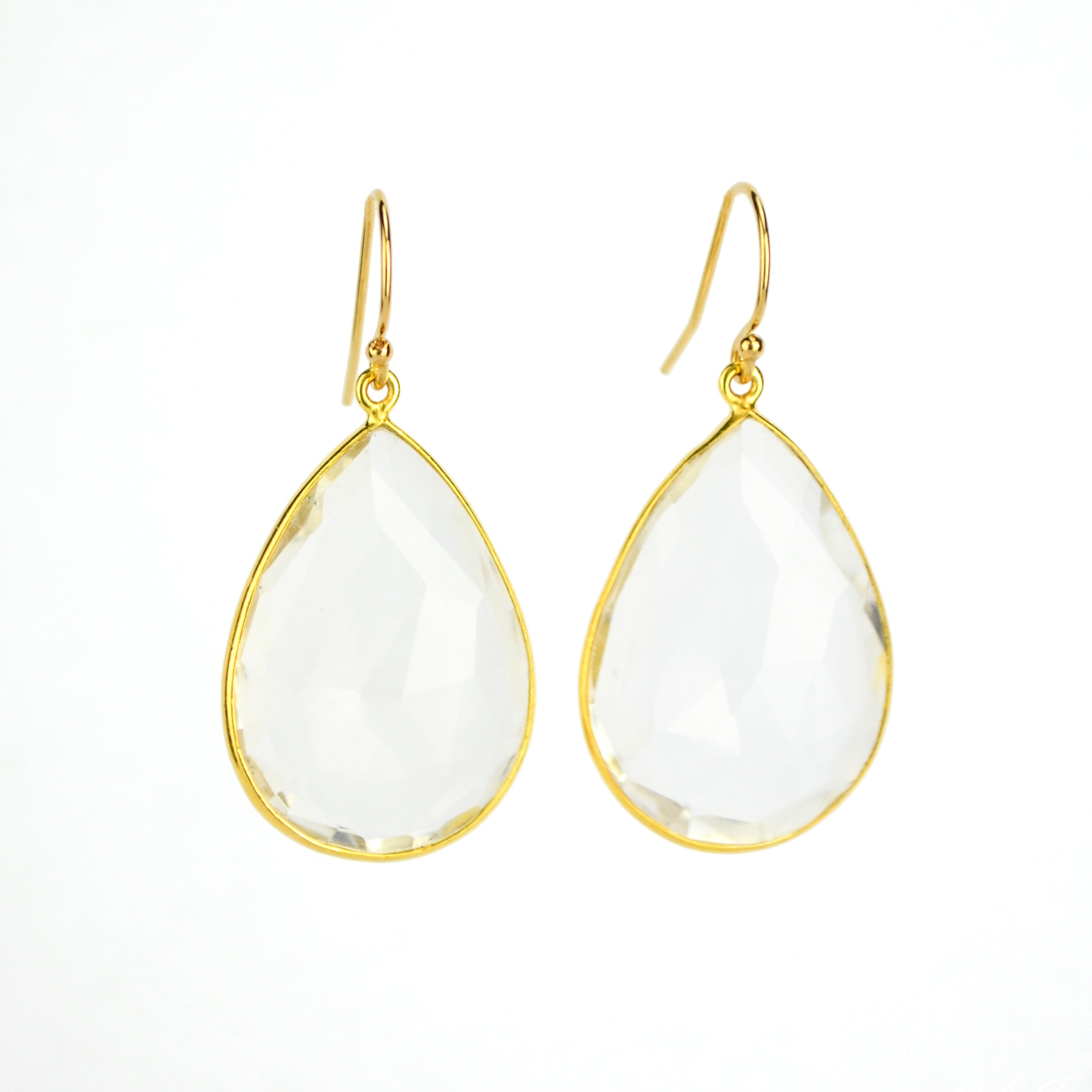 Clear quartz Earrings : April Birthstone