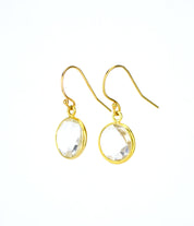 Clear quartz Earrings : April Birthstone