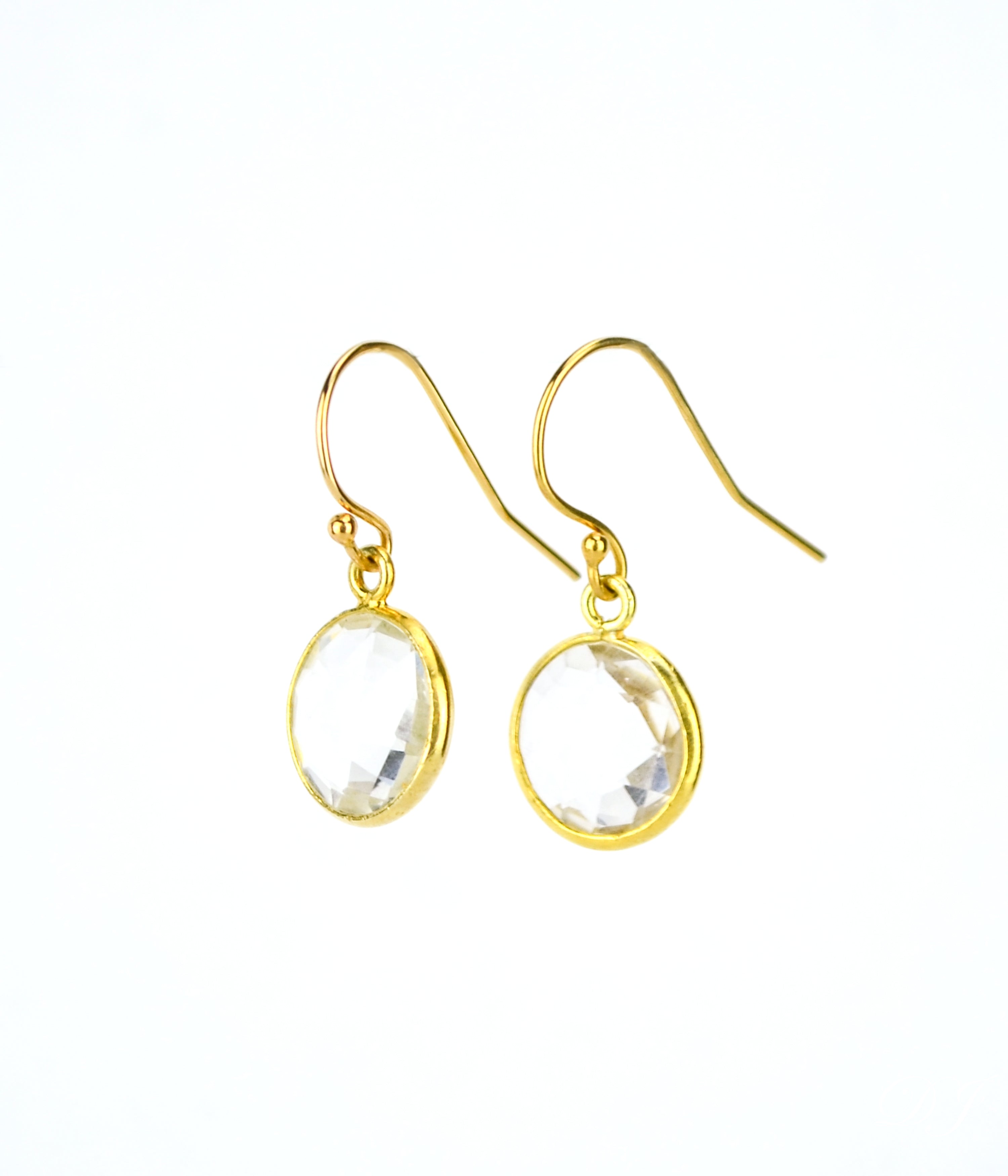 Clear quartz Earrings : April Birthstone