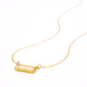 Clear Quartz Bar Necklace : April Birthstone : Adira Series