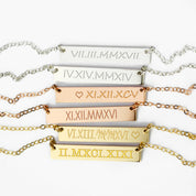 Personalized Horizontal Bar Necklace - Gold, Rose Gold, or Silver