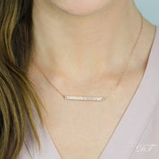 Morse code skinny bar necklace - Silver, Gold or Rose Gold Bar