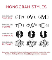 Available monogram styles for cufflinks are timeless, formal, spherical, and elegance. 