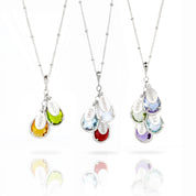 Sterling Silver Birthstone Bezels Oval Tags and Necklace Chain Personalized Birthstone Necklaces