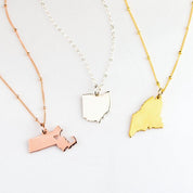 Personalized State Necklace, Homecoming Necklace