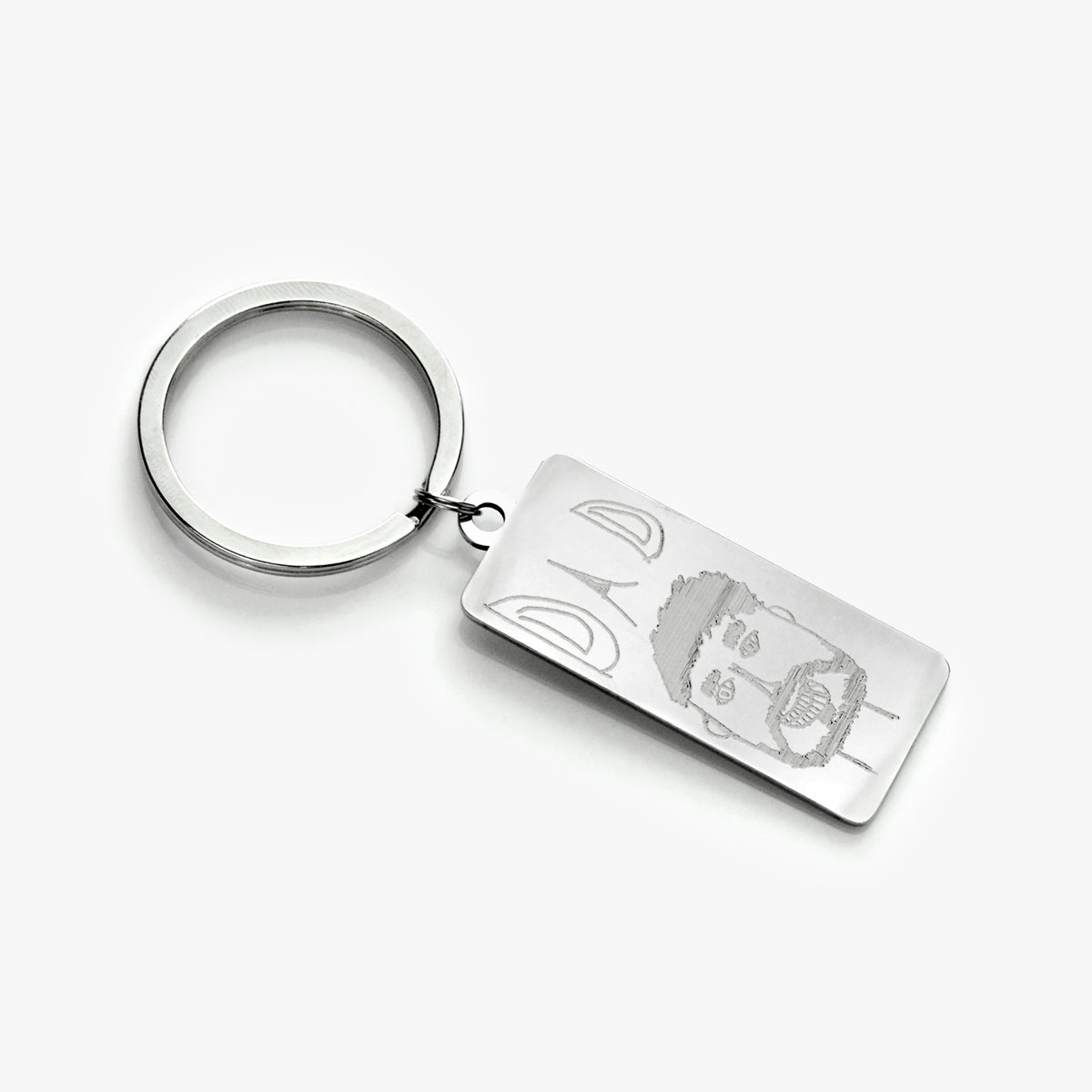 High Quality Personalized Drawing or Signature Keychain, Medium Rectangle