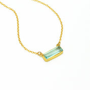 Blue Topaz Bar Necklace : December Birthstone : Adira Series