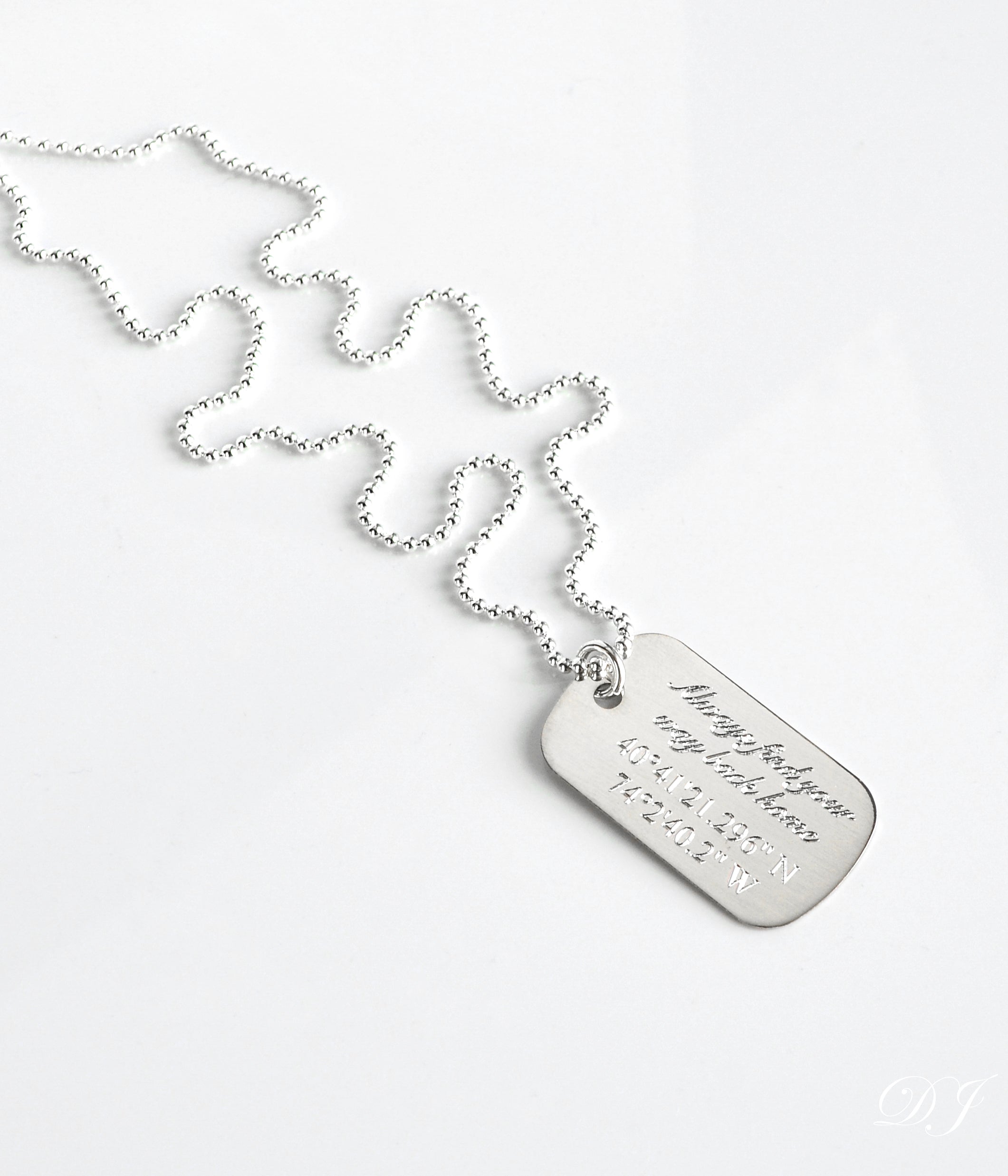 Personalized Men’s Dog Tag Necklace - Custom Engraved Jewelry with Signature or Handwriting, Military Style, Dad Gift, Wedding Day or Anniversary Present, Custom Men’s Jewelry, Unique Personalized Gift