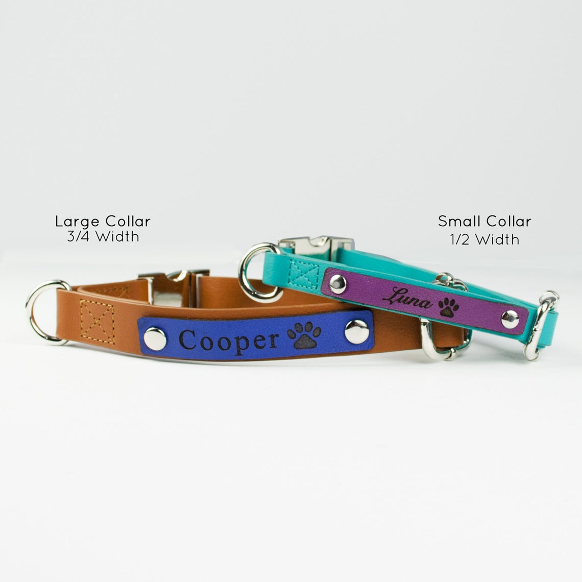 Personalized Engraved Designer Collar  Custom Name Leather Collars –  CatCurio Pet Store
