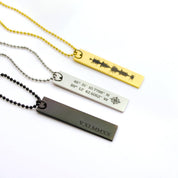 Personalized Rectangle Dog Tag Necklace, Custom Military Style Jewelry