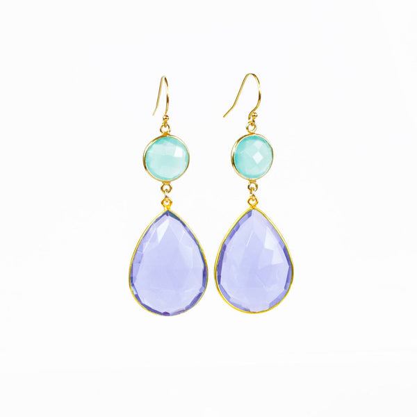 Alphaby Orange Gemstone Gold Plated Brass Drop Earrings For Women-Global  Artisans