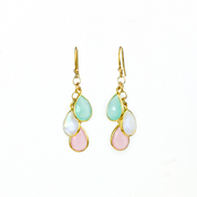 Mother's Birthstone Cascade Earrings, Tiny Birthstone Earring