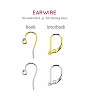 Hook or Leverback Earwire for Earrings Gold Filled Sterling Silver Metal