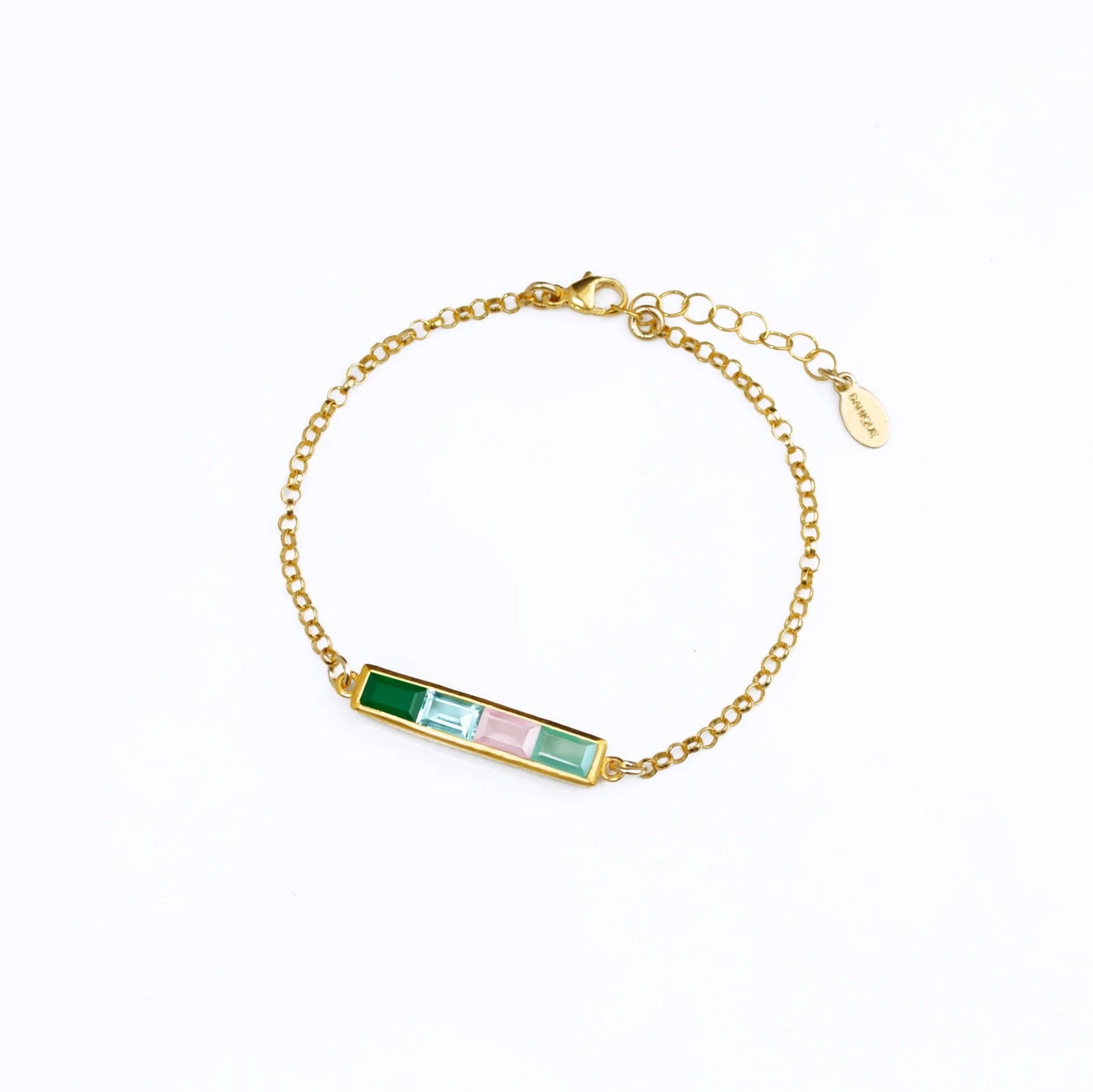 Multi Birthstone Combination Bar Bracelet