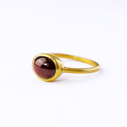 Oval Garnet Cabochon Ring : January Birthstone