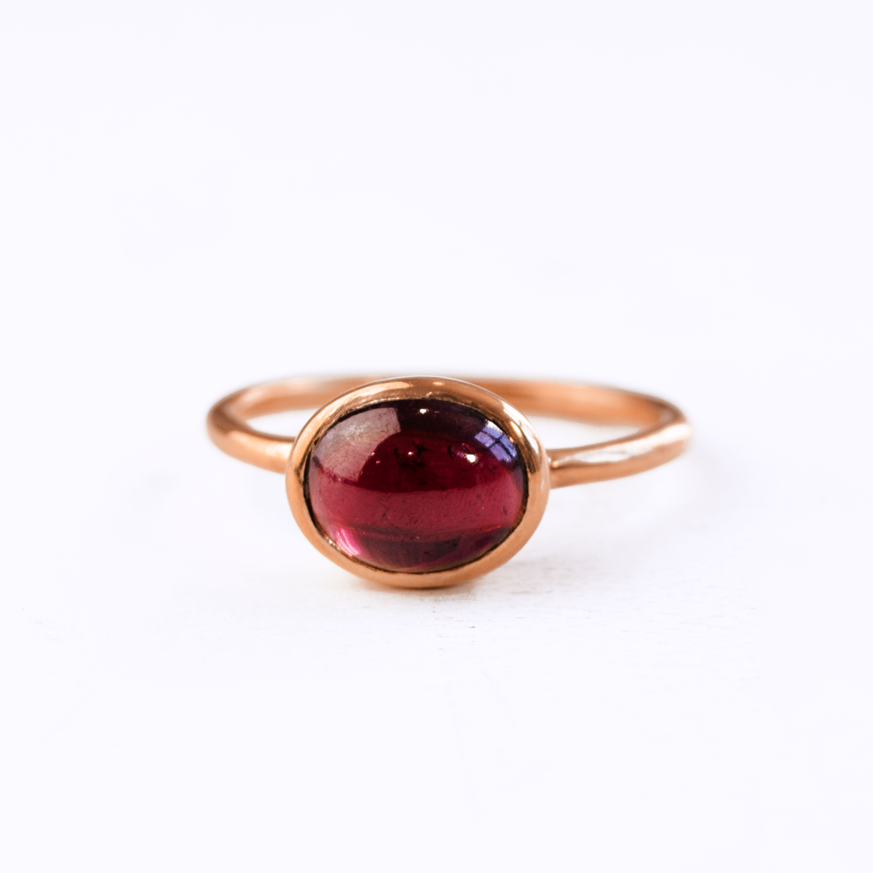 Oval Garnet Cabochon Ring : January Birthstone