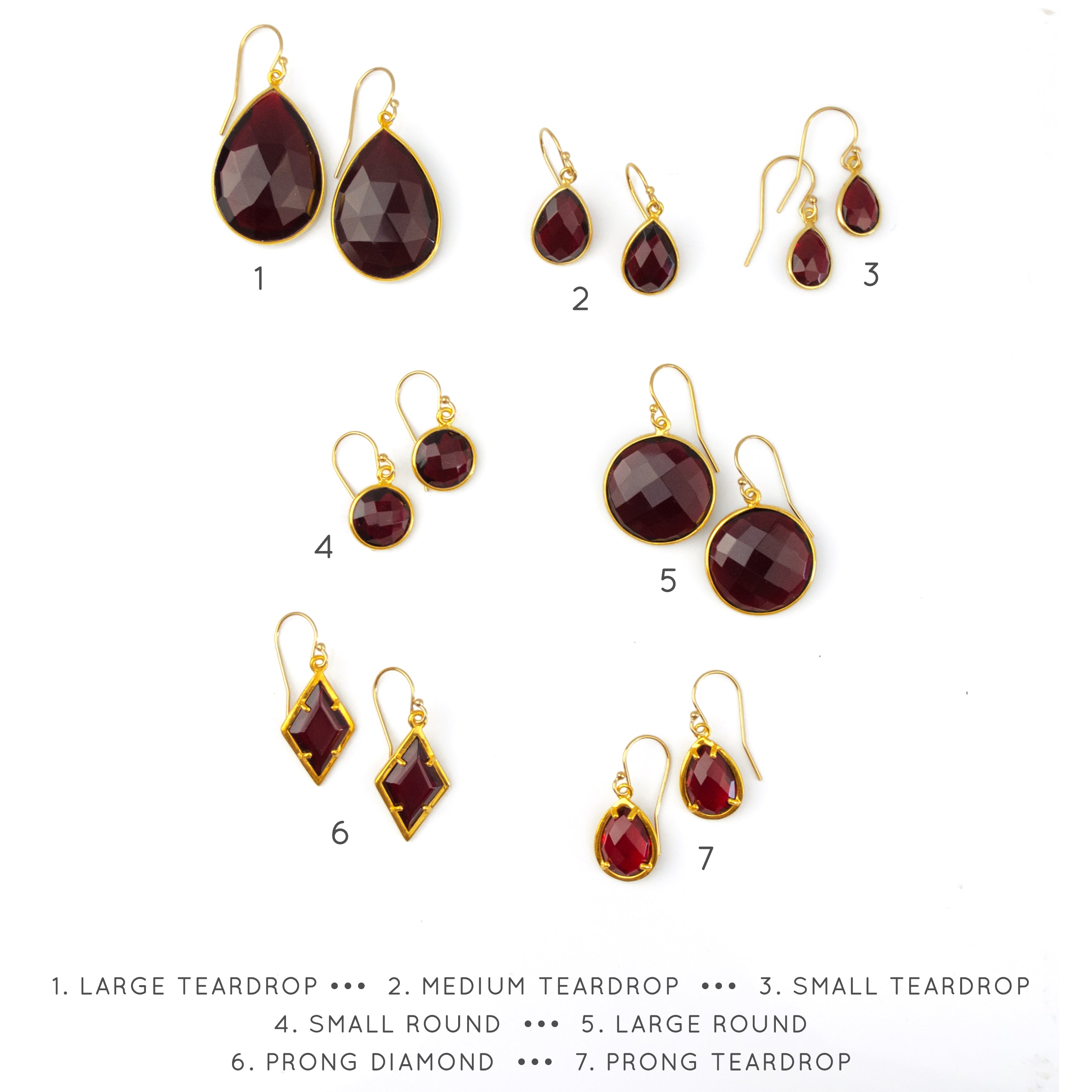 Garnet Earrings : January Birthstone