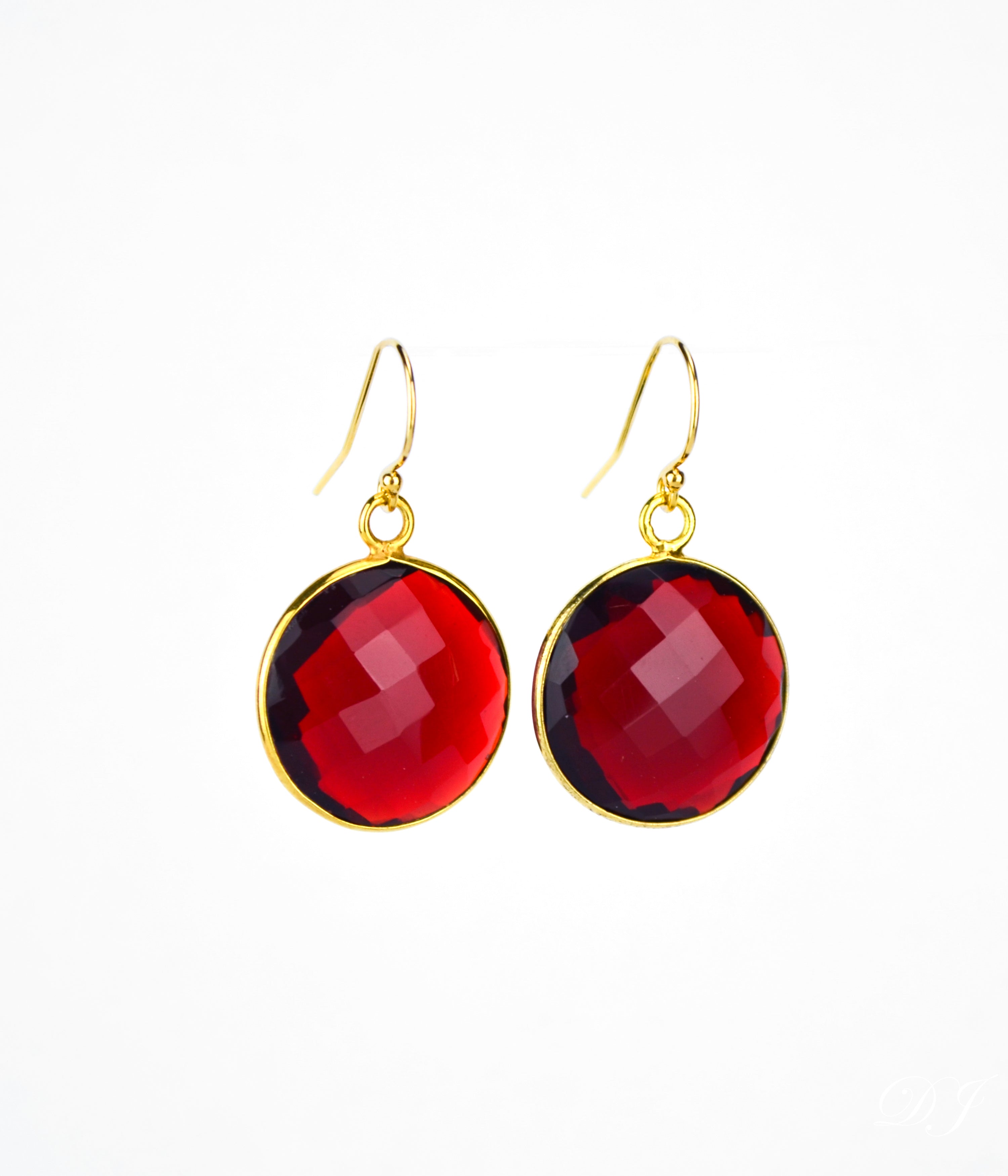 Garnet Earrings : January Birthstone