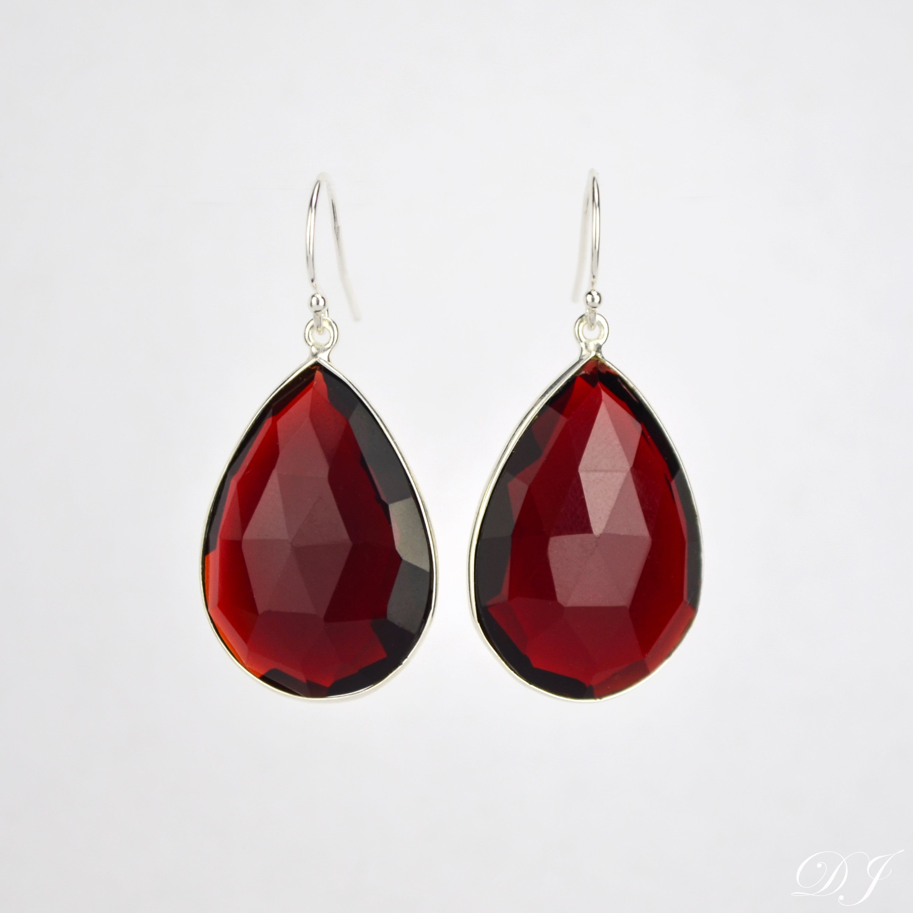 Garnet Earrings : January Birthstone