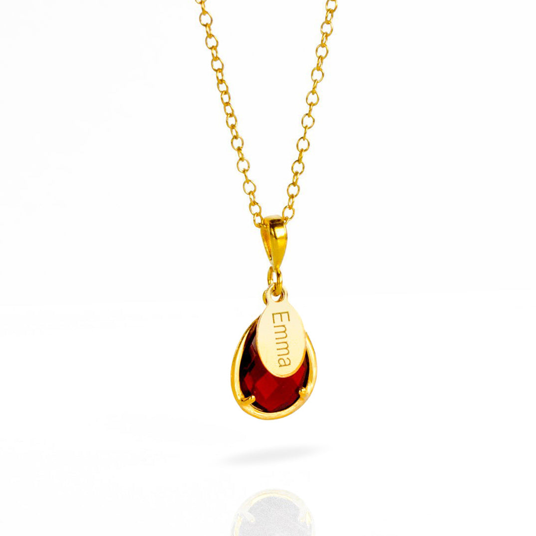 Garnet Pendant, Natural Garnet, January Birthstone, Small Oval Pendant –  Adina Stone Jewelry