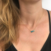 Kyanite Bar Necklace : September Birthstone : Adira Series