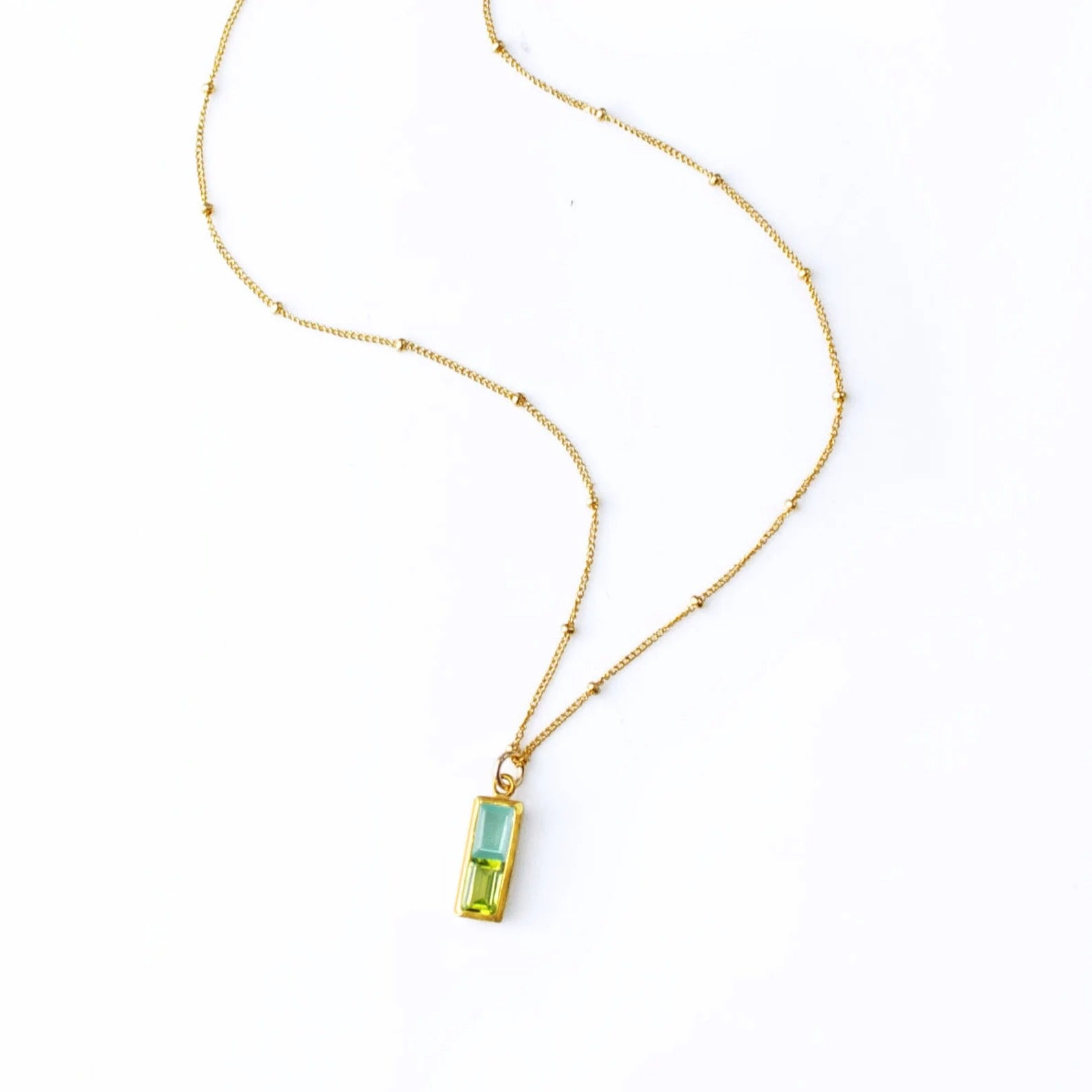 Multi Birthstone Combination Vertical Bar Necklace