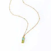 Multi Birthstone Combination Vertical Bar Necklace