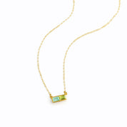 Multi Birthstone Combination Horizontal Bar Necklace