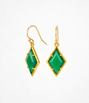 Green Onyx Earrings : May Birthstone