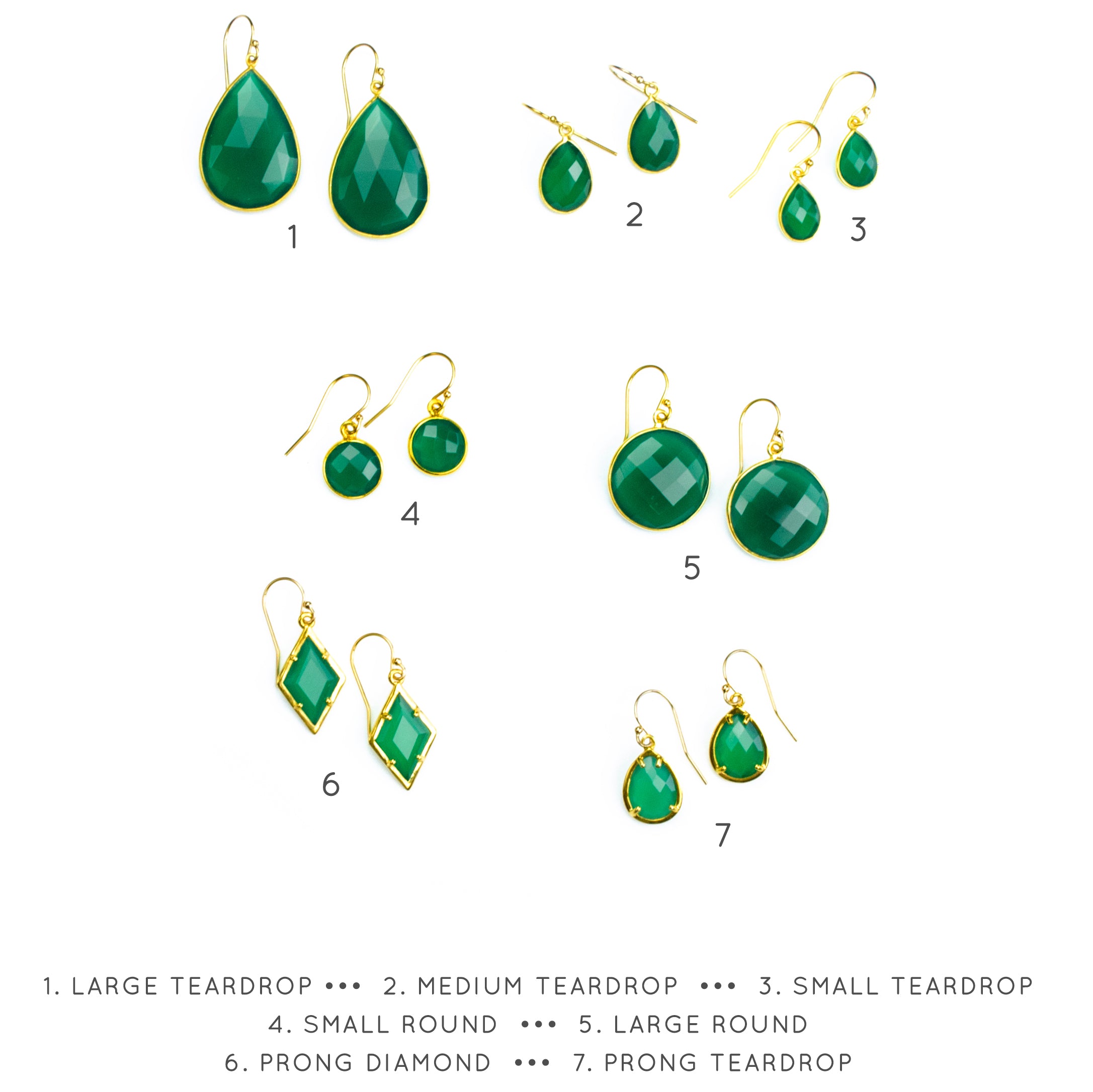 Green Onyx Earrings : May Birthstone