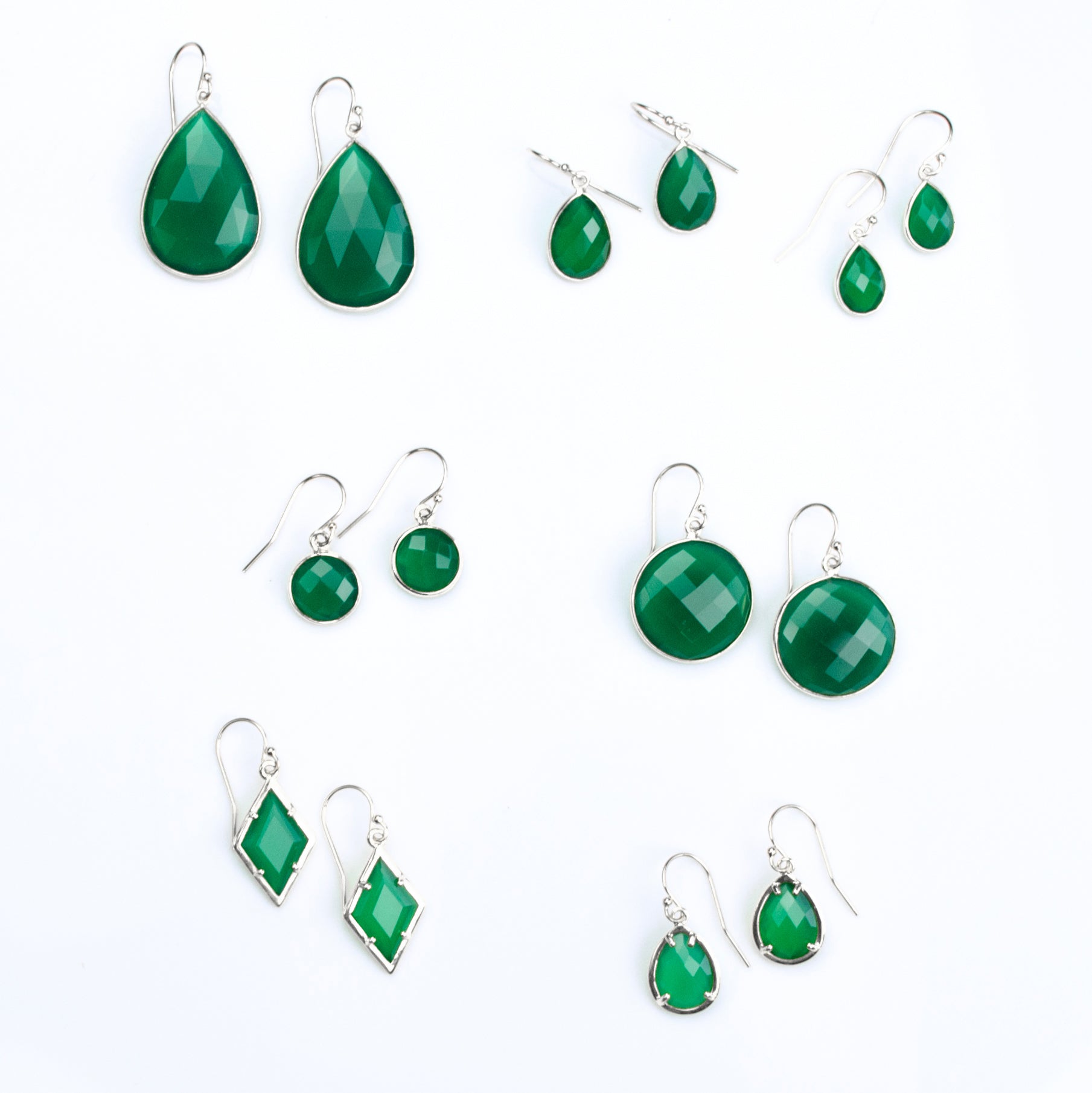 Green Onyx Earrings : May Birthstone